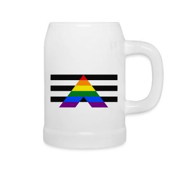 Straight Ally logo - Beer Mug - white - Right