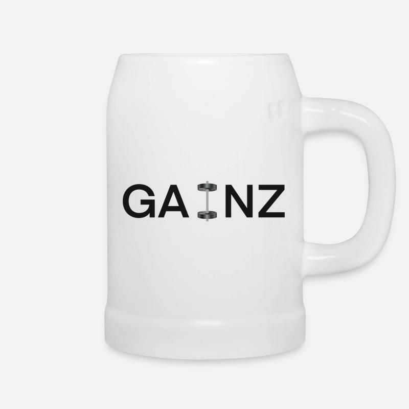 Gainz musculation - Chope en céramique - blanc