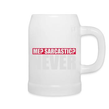 me sarcastic never quote - Beer Mug - white - Right