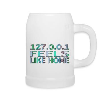 admin programming language gift idea birthday - Beer Mug - white - Right
