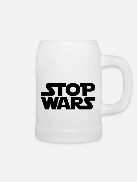 STOP WARS - Bierkrug - Weiß
