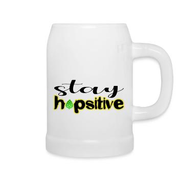 Restez houblon positif houblon malt bière motivation - Chope en céramique - blanc - Droite