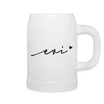 Evi Schreibschrift Name - Bierkrug - Weiß - Rechts