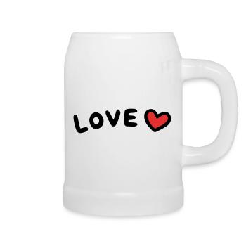 Love Herz - Bierkrug - Weiß - Rechts