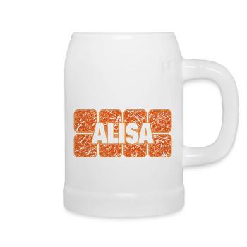First name Alisa - Beer Mug - white - Right