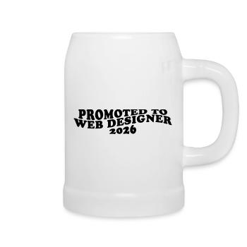 Promoted to Web Designer 2026 - Beer Mug - white - Right