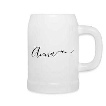 Anna Name Vorname Dekorativ - Bierkrug - Weiß - Rechts