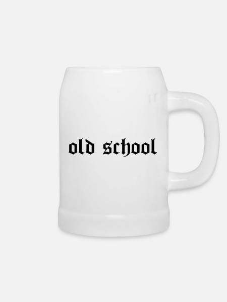 "Old School" - Bierkrug - Weiß
