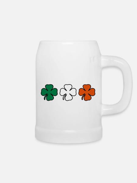 irish klee - Bierkrug - Weiß