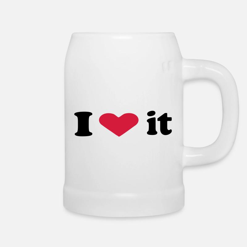 i love it - Beer Mug - white