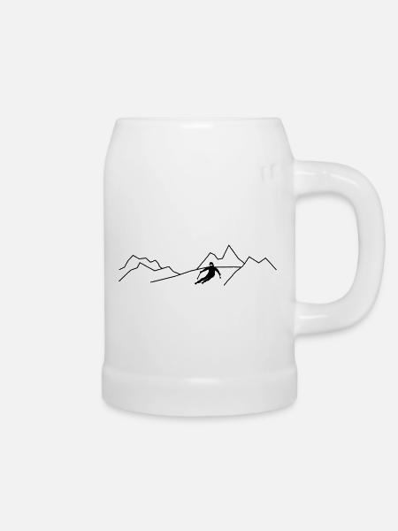 alpine skiing - Bierkrug - Weiß