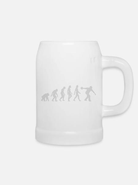 Die Evolution des Bowlingspiels - Bierkrug - Weiß
