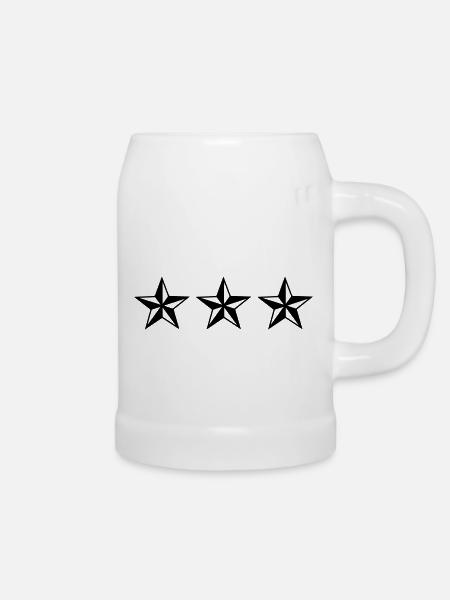 3 Sterne - Bierkrug - Weiß
