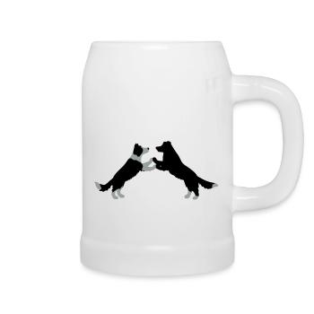 dog dancing Border Collies - Chope en céramique - blanc - Droite