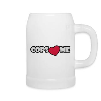 COPS LOVE ME - Bierkrug - Weiß - Rechts