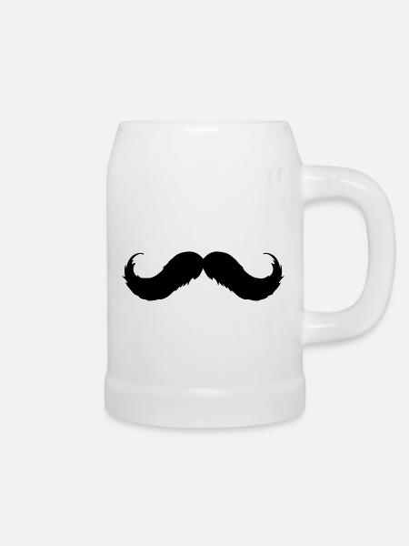 Mustache - Bierkrug - Weiß