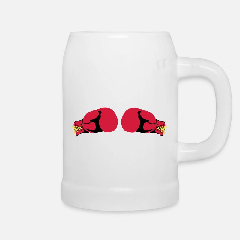 Boxhandschuhe - Bierkrug - Weiß