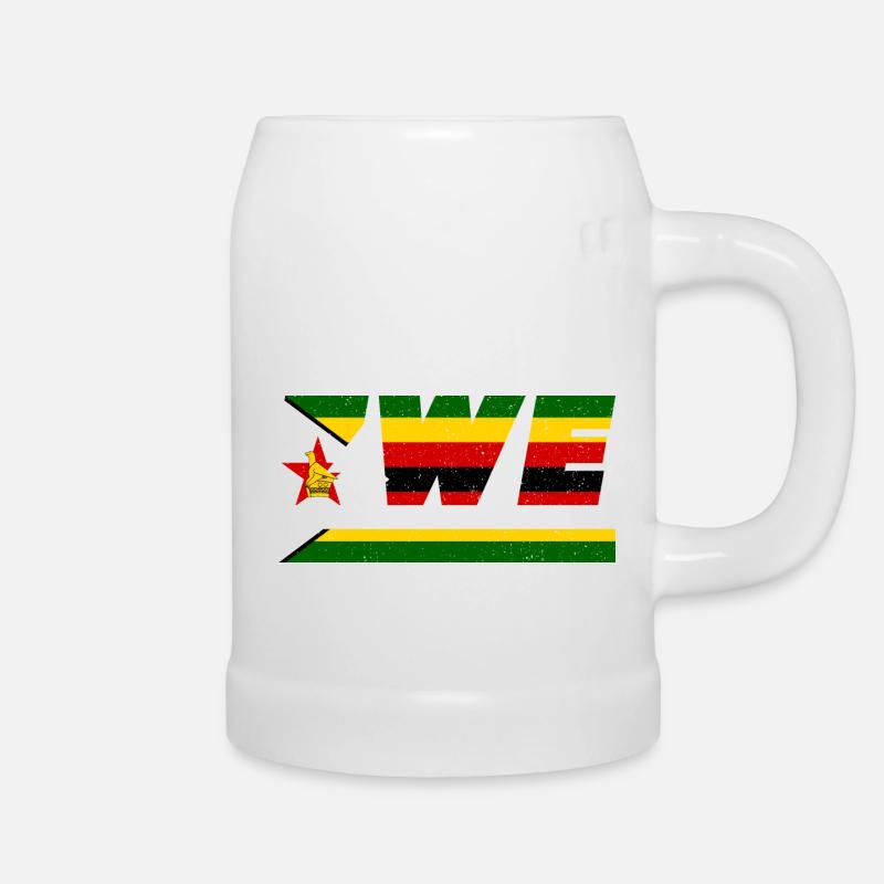 Zimbabwe flag ZWE flag - Beer Mug - white