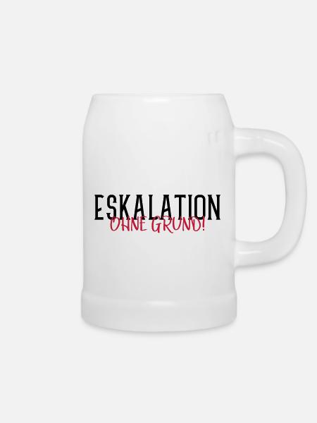 eskalation ohne grund - Bierkrug - Weiß