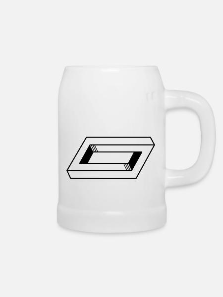geometrisch - Bierkrug - Weiß
