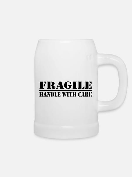 fragile - Bierkrug - Weiß