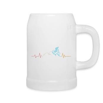 Battement de coeur rétro VTT - Chope en céramique - blanc - Droite