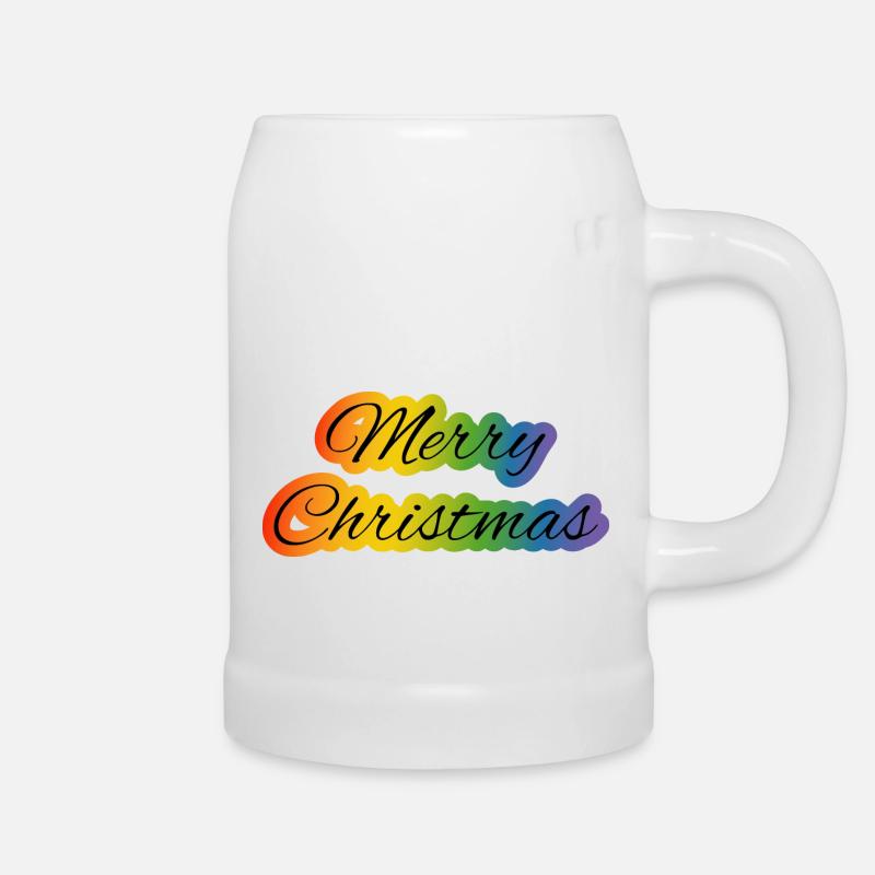 LGBT lgbtqi queer merry christmas regenbogen - Bierkrug - Weiß