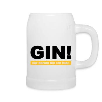 Gin, #gin, - Bierkrug - Weiß - Rechts