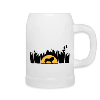 Dschungel Männlicher Löwe - Bierkrug - Weiß - Rechts