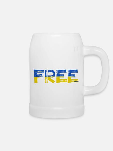 Freie Ukraine - Bierkrug - Weiß