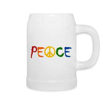 PAIX - avec le A comme symbole de paix Signe de paix - Chope en céramique - blanc - Droite