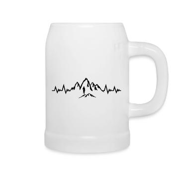Trail running Herzschlag, Laufen Puls - Frau - Bierkrug - Weiß - Rechts