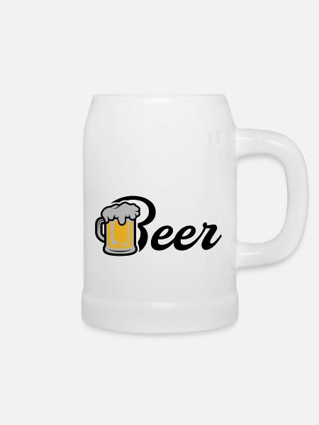 Beer Maßkrug - Bierkrug - Weiß