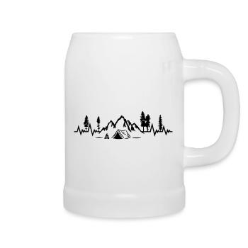 Camping Herzschlag, Berge, Natur Puls - Bierkrug - Weiß - Rechts