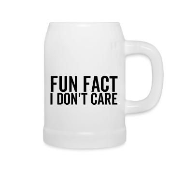 Fun Fact I Don't Care - Beer Mug - white - Right