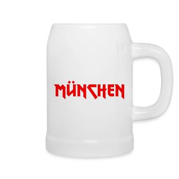 Modisches Heimat MÜNCHEN Metal-Design - Bierkrug - Weiß - Rechts