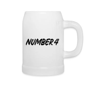 Number 4 - four - fourth - fourth - 4 - number 4 - Beer Mug - white - Right