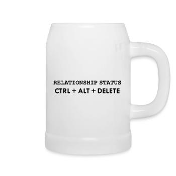 Beziehungsstatus CTRL ALT DELETE - Bierkrug - Weiß - Rechts