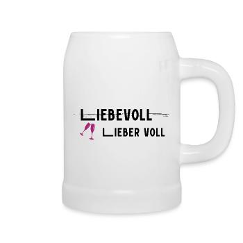 Liebevoll, lieber voll - Bierkrug - Weiß - Rechts