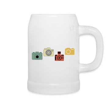 Vintage-Retro-Kamera - Bierkrug - Weiß - Rechts