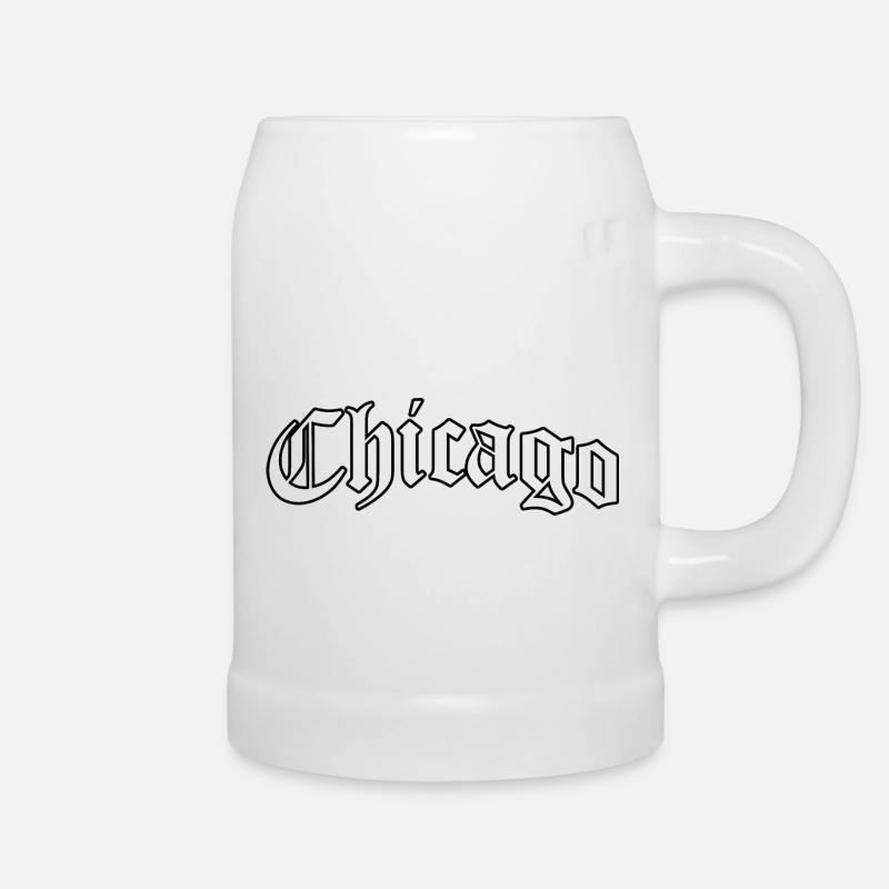 Chicago Logo: Gothic Design mit mutigem Stil - Bierkrug - Weiß