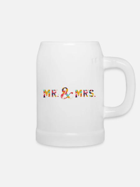 Mr. & Mrs. - Bierkrug - Weiß