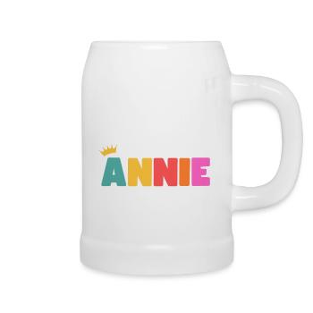 Annie! Personalisierbar - Bierkrug - Weiß - Rechts