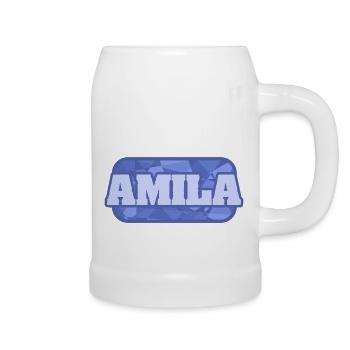 Amila comme nom - Chope en céramique - blanc - Droite