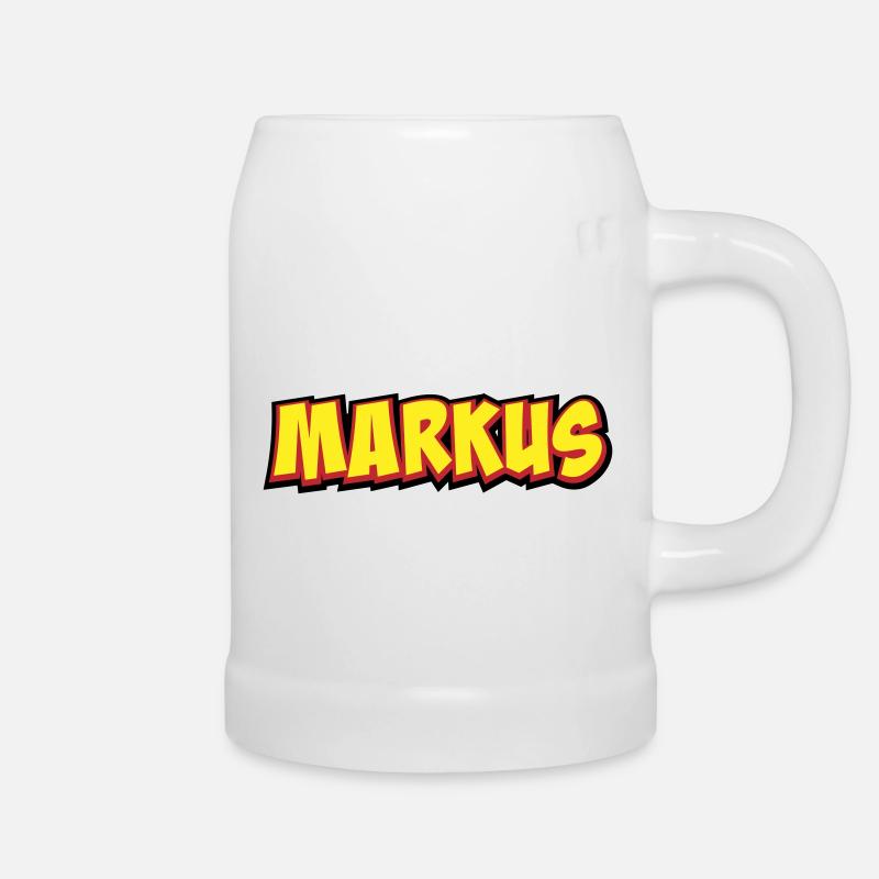 Markus First Name Gift - Beer Mug - white