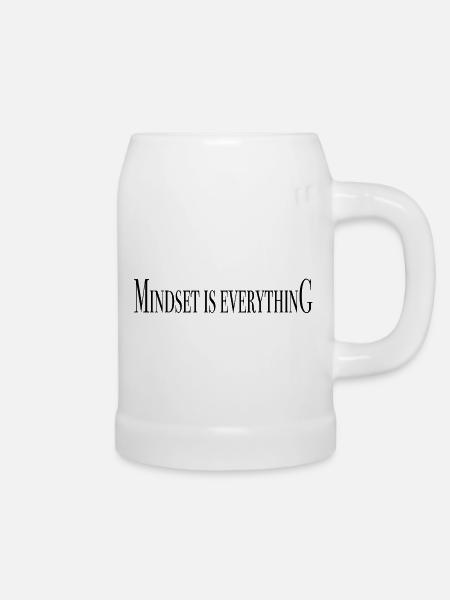 Mindset ist alles - Sprücheshirts - Bierkrug - Weiß