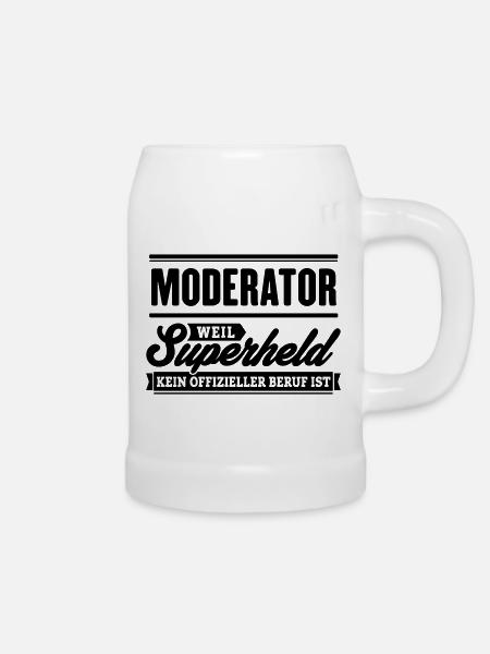 Superheld Moderator - Bierkrug - Weiß