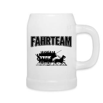 Driving team with carriage - Beer Mug - white - Right