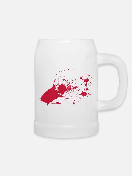 Blutspritzen - Bierkrug - Weiß