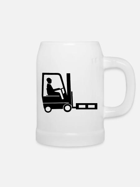 staplerfahrer - Bierkrug - Weiß
